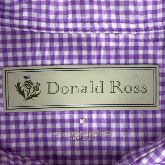 Donald Ross Polo Shirt Size Medium Purple w/Club LOGO Windmill - Picture 4 of 9